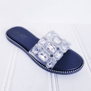 Ann More Sandals Womens Size 39 Rhinestone Large Jeweled PVC Clear Summer Shoes